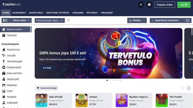 CasinoEuro casino screenshot